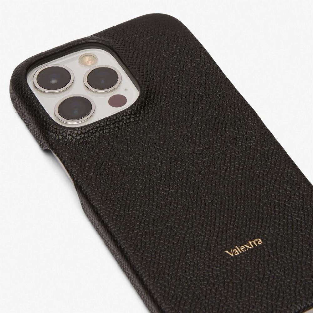 Valextra Cover rigida per Iphone 13 Pro in Pelle Nera | Valextra Sconti questo mese