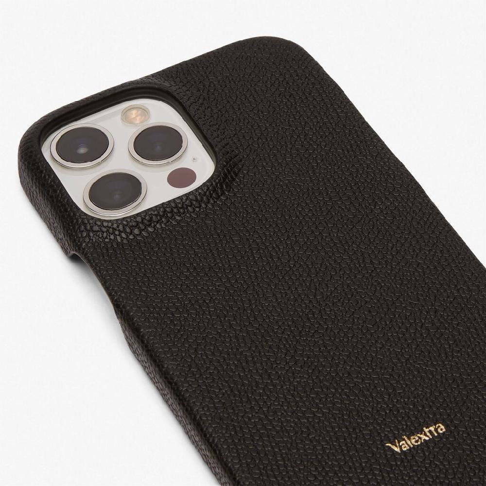 Valextra Cover rigida per Iphone 13 Pro Max in Pelle Nera | Valextra 2025