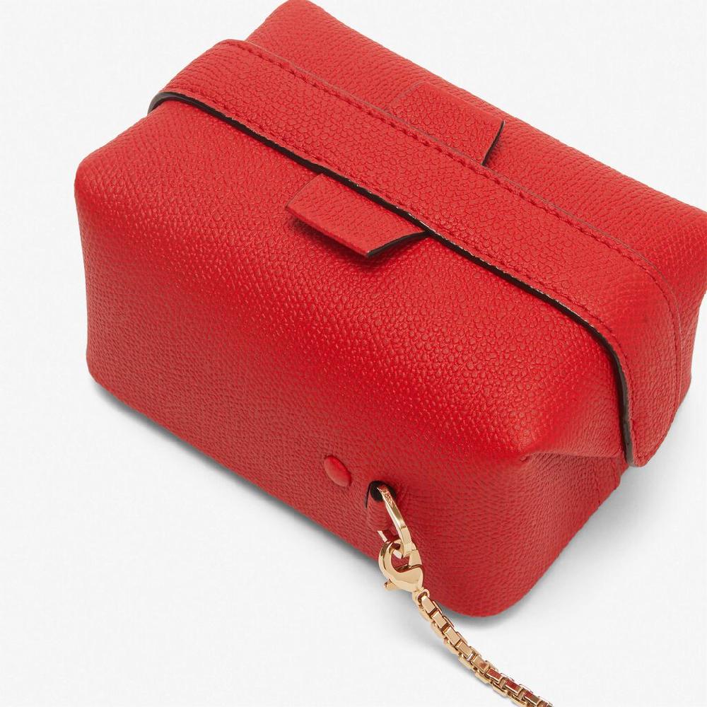 Valextra Borsa a tracolla Nano minimal in Pelle Rossa | Valextra Tric Trac Italy