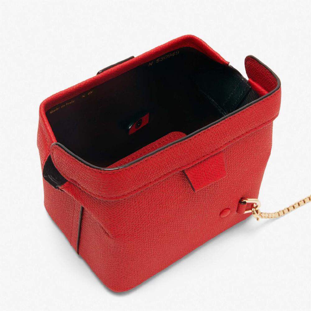 Valextra Borsa a tracolla Nano minimal in Pelle Rossa | Valextra Tric Trac Italy