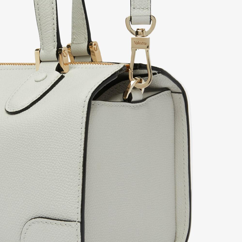 Valextra Borsa bauletto da Donna di Lusso in Pelle Bianca | Valextra Babila Nuovo