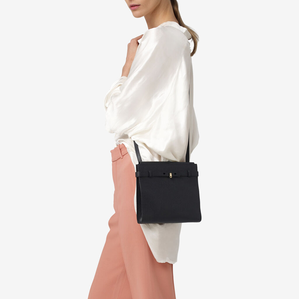 Valextra Borsa a tracolla Mini in Pelle Nera | Valextra Brera Qualità Garantita