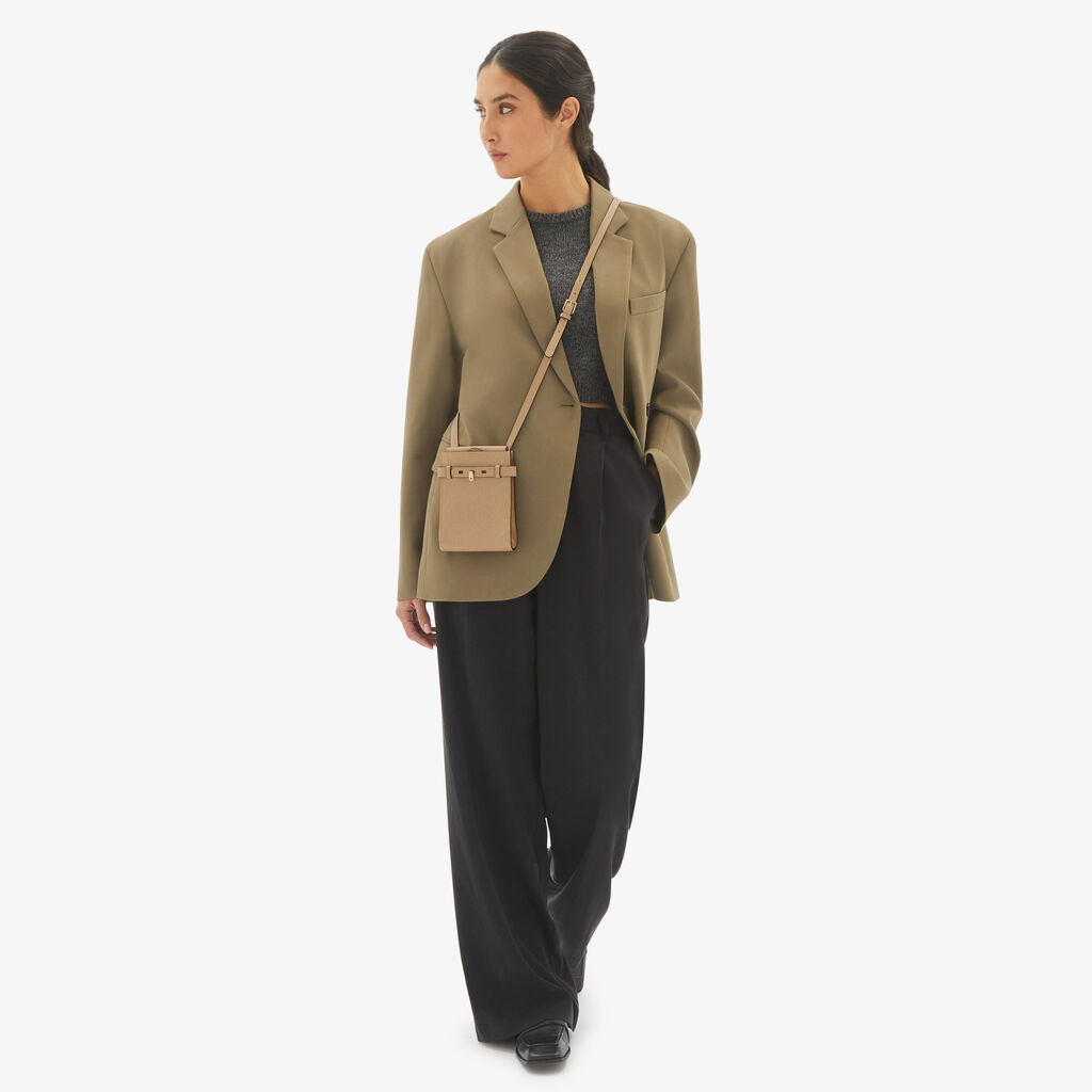 Valextra Borsa a tracolla da Donna in Pelle rigida Beige | Valextra Brera Sottocosto