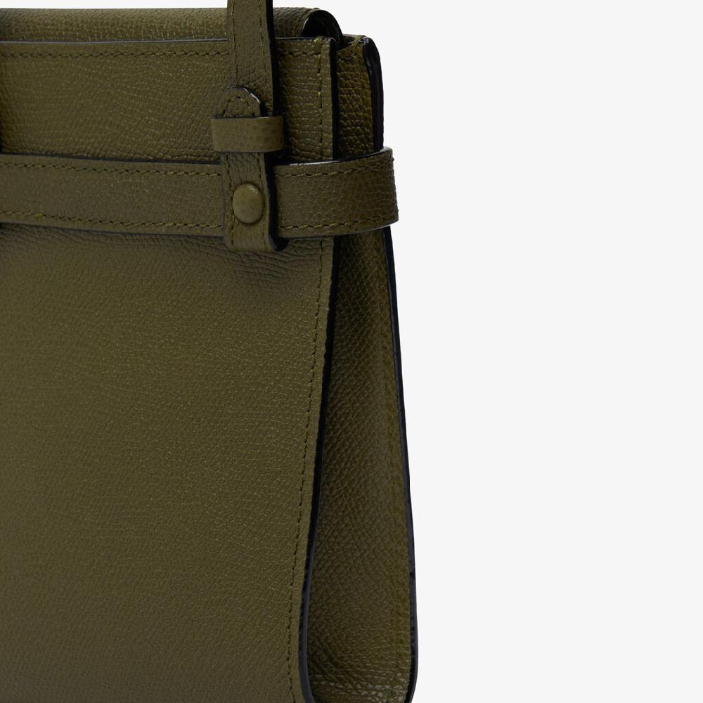 Valextra Borsa piccola da Donna in Pelle Verde Militare | Valextra Brera Convenienza