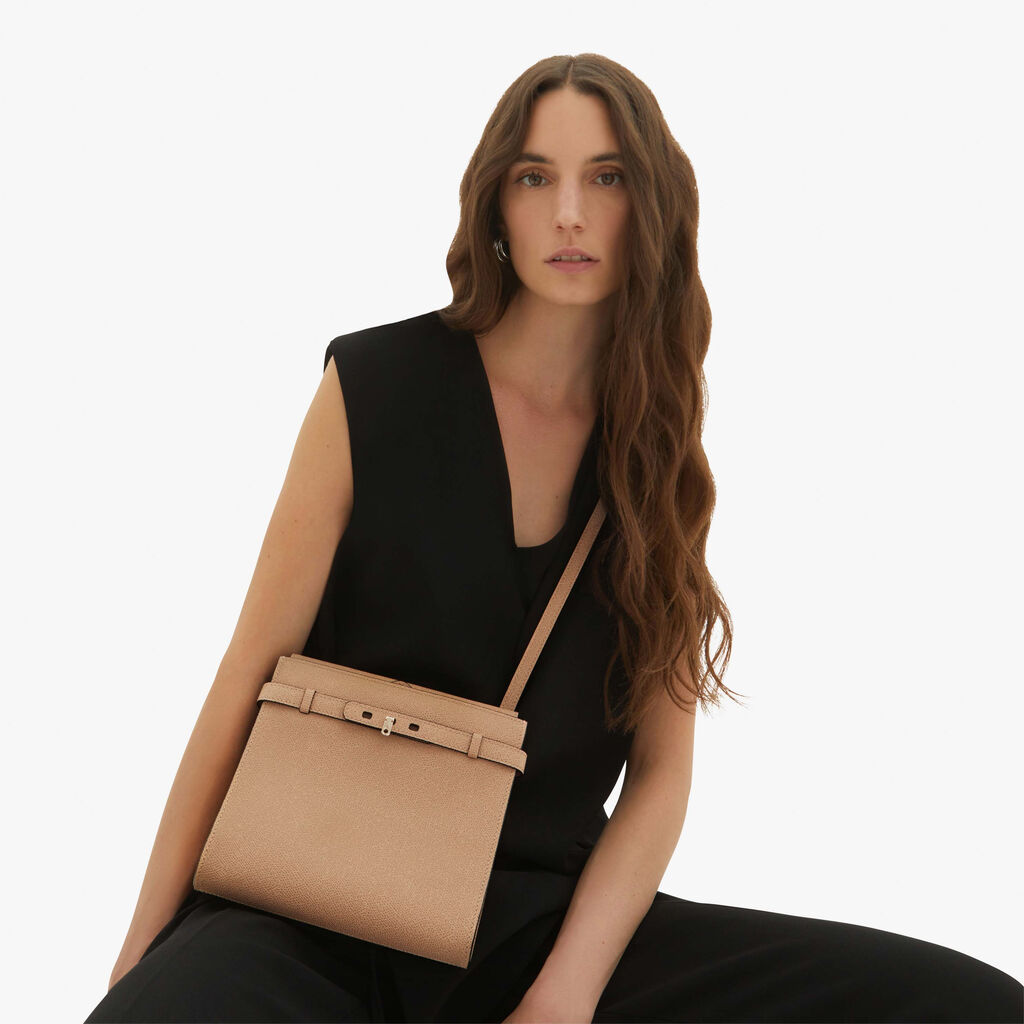 Valextra Borsa a tracolla in Pelle Beige con tasche | Valextra Brera Novità