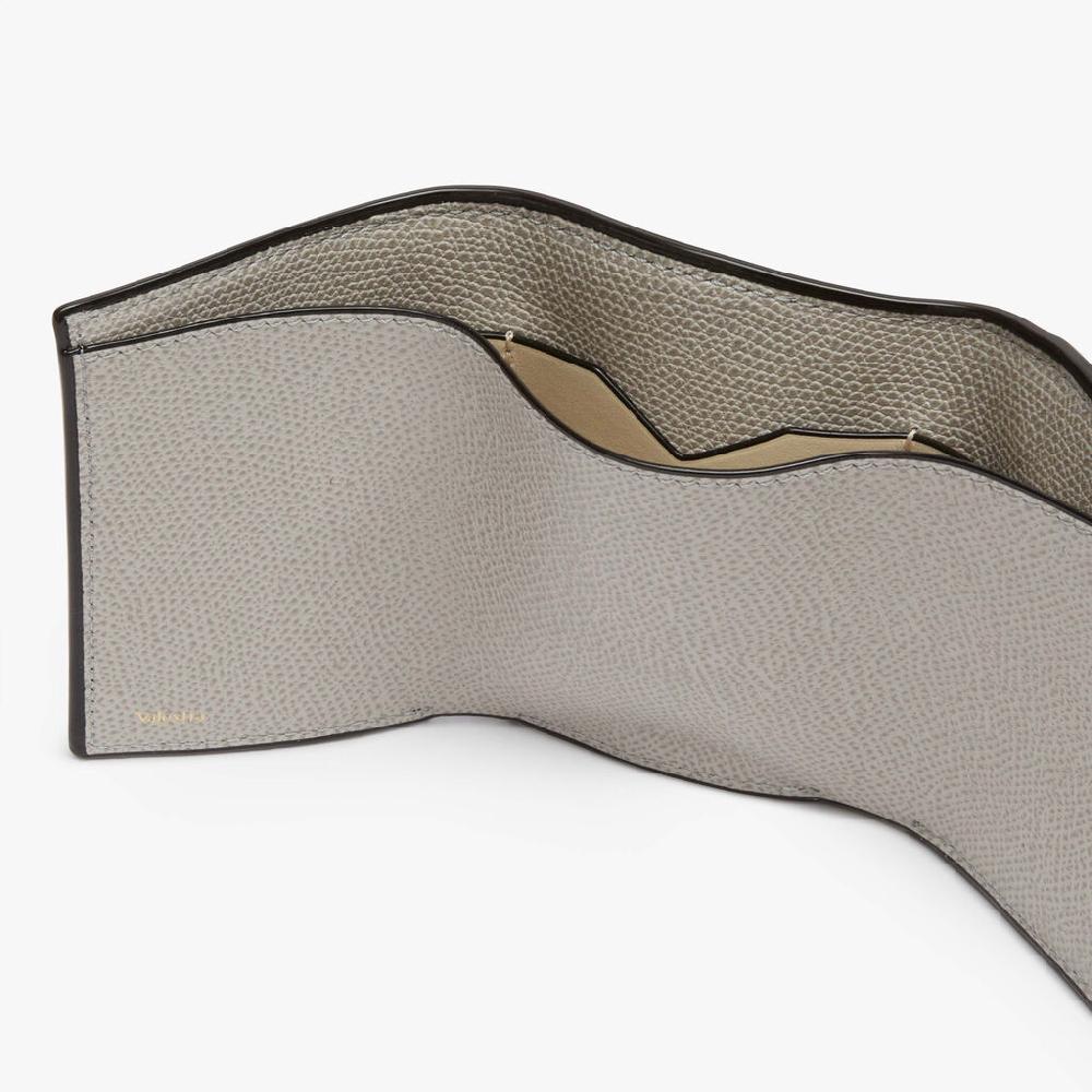 Valextra Portafoglio con portamonete in Pelle Grigio chiaro | Valextra Online