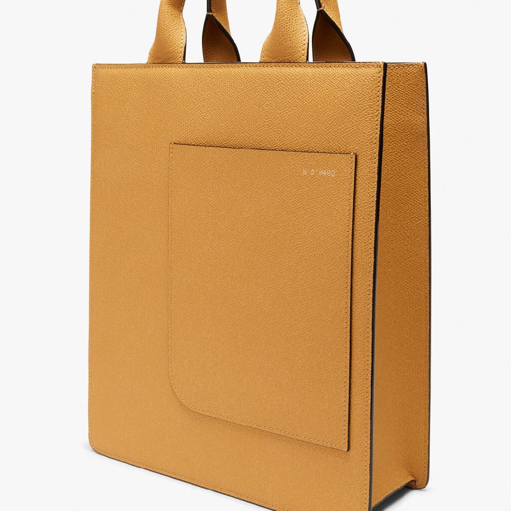 Valextra Tote bag con tracolla Mini in Pelle arancio-giallo | Valextra Boxy Saldi