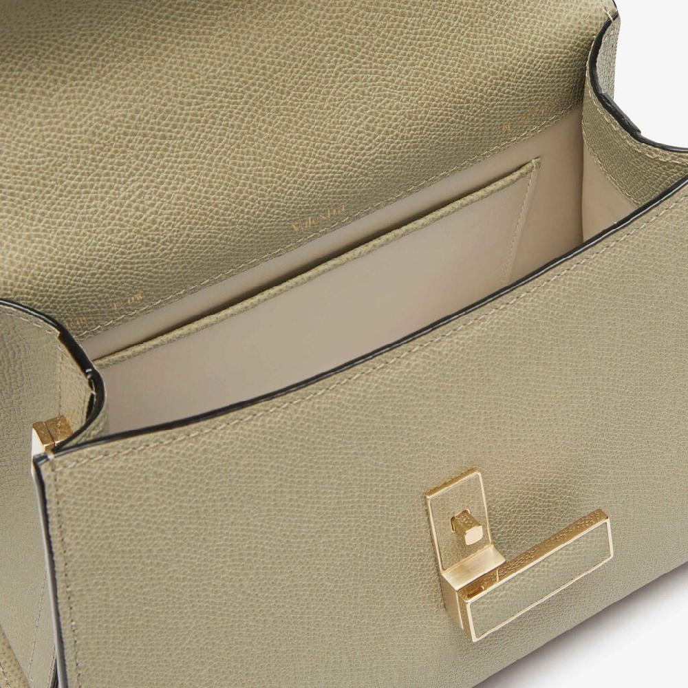 Valextra Borsetta a mano da Donna in Pelle Verde tundra | Valextra Iside Negozio