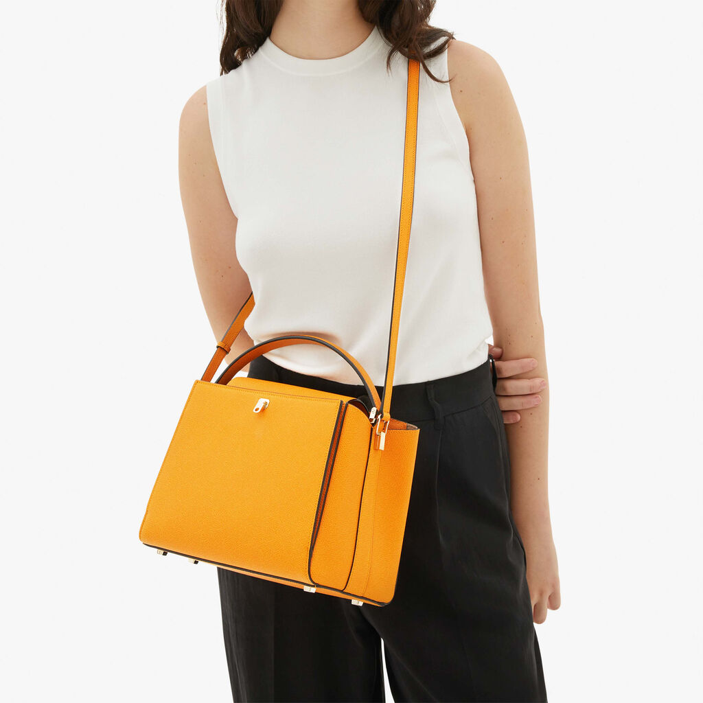 Valextra Borsa a mano elegante in Pelle Gialla | Valextra Brera In Saldo
