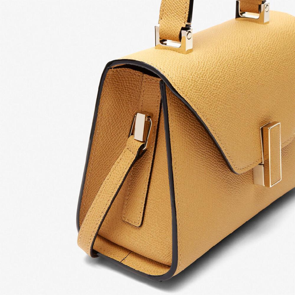 Valextra Borsetta piccola in Pelle Gialla Ambra | Valextra Iside Moda