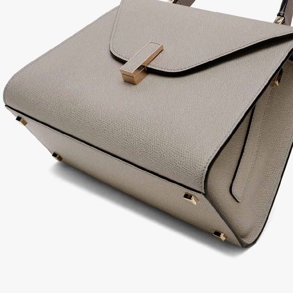 Valextra Valextra Iside: Borsa a mano Media in Pelle Grigia Black Friday
