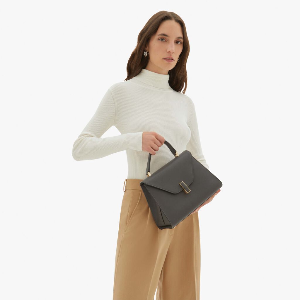 Valextra Borsa a mano Media in Pelle Grigia | Valextra Iside Offerta natalizia
