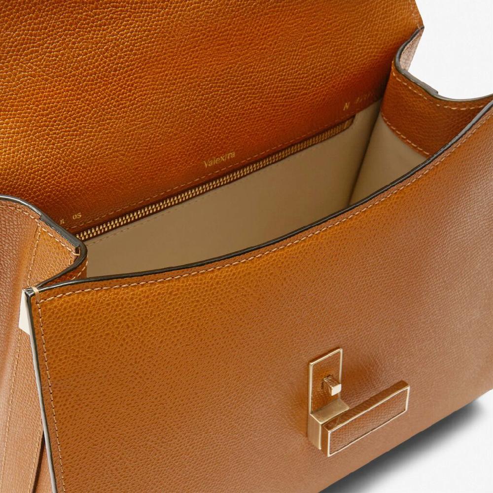 Valextra Borsa a mano Media in Pelle Marrone con manico | Valextra Iside Offerta Pasqua