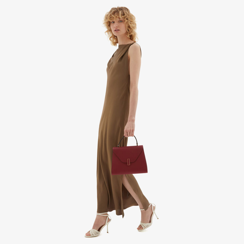 Valextra Borsetta a mano Media in Pelle Bordeaux | Valextra Iside Offerta per la Festa della Mamma