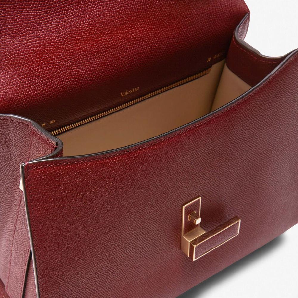 Valextra Borsetta a mano Media in Pelle Bordeaux | Valextra Iside Offerta per la Festa della Mamma