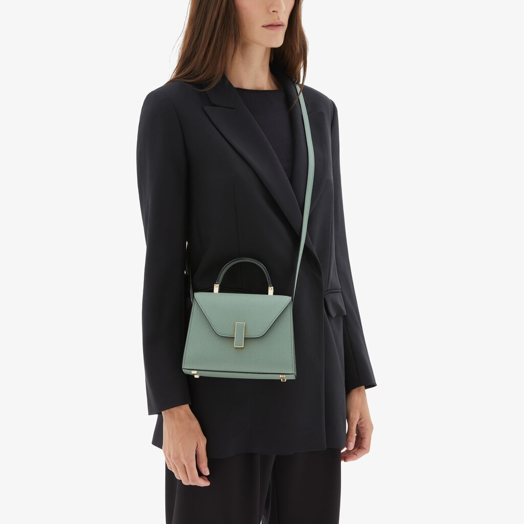 Valextra Borsa a Tracolla Iside Micro | Pelle di vitello Millepunte | Verde Eucalipto | Valextra Offerta Anniversario