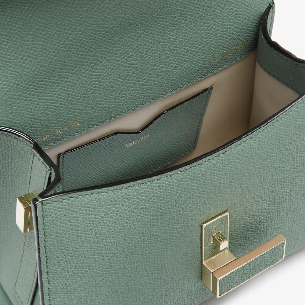 Valextra Borsa a Tracolla Iside Micro | Pelle di vitello Millepunte | Verde Eucalipto | Valextra Offerta Anniversario