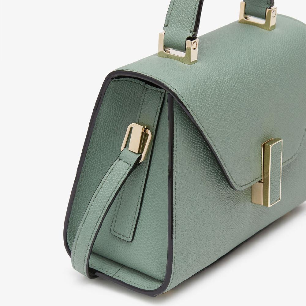 Valextra Borsa a Tracolla Iside Micro | Pelle di vitello Millepunte | Verde Eucalipto | Valextra Offerta Anniversario