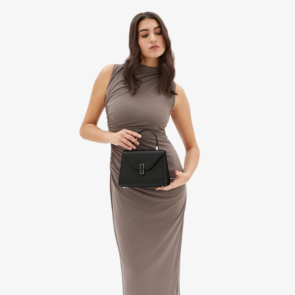 Valextra Borsa a mano da Donna in Pelle palmellata Nera | Valextra Iside Smaltimento dello stoccaggio