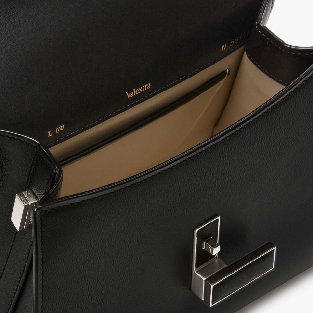 Valextra Borsa a mano da Donna in Pelle palmellata Nera | Valextra Iside Smaltimento dello stoccaggio