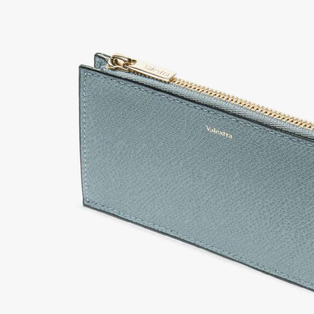Valextra Portafoglio portamonete in Pelle Azzurra cerulea | Valextra Offerta temporanea