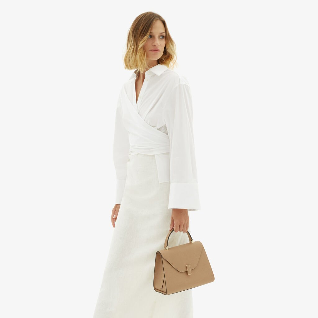 Valextra Borsa a mano in Pelle Beige con tracolla | Valextra Iside Offerte esclusive