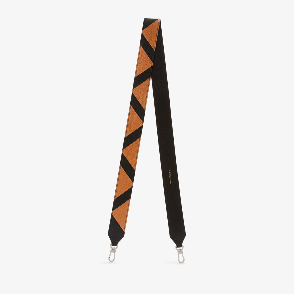 Valextra Tracolla per borse in Pelle Marrone e Nera | Valextra Liquidazione
