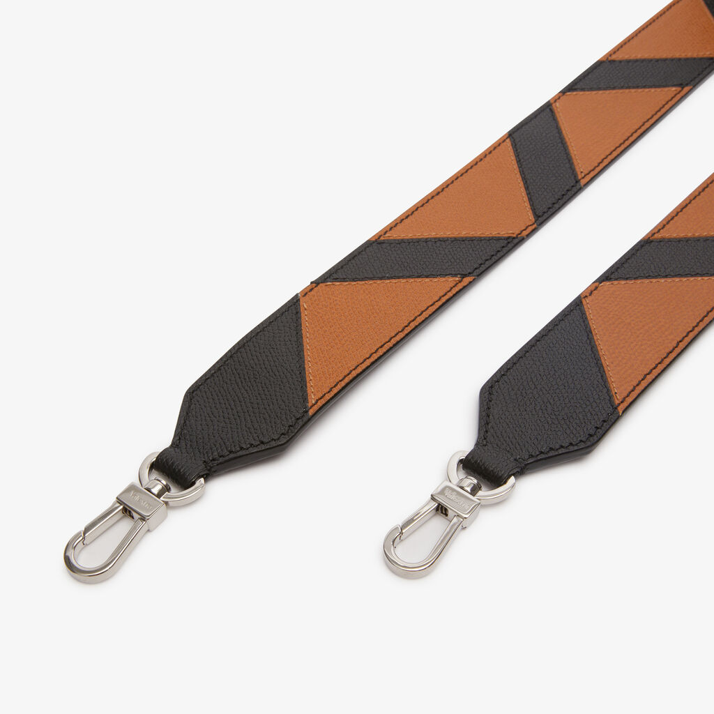 Valextra Tracolla per borse in Pelle Marrone e Nera | Valextra Liquidazione