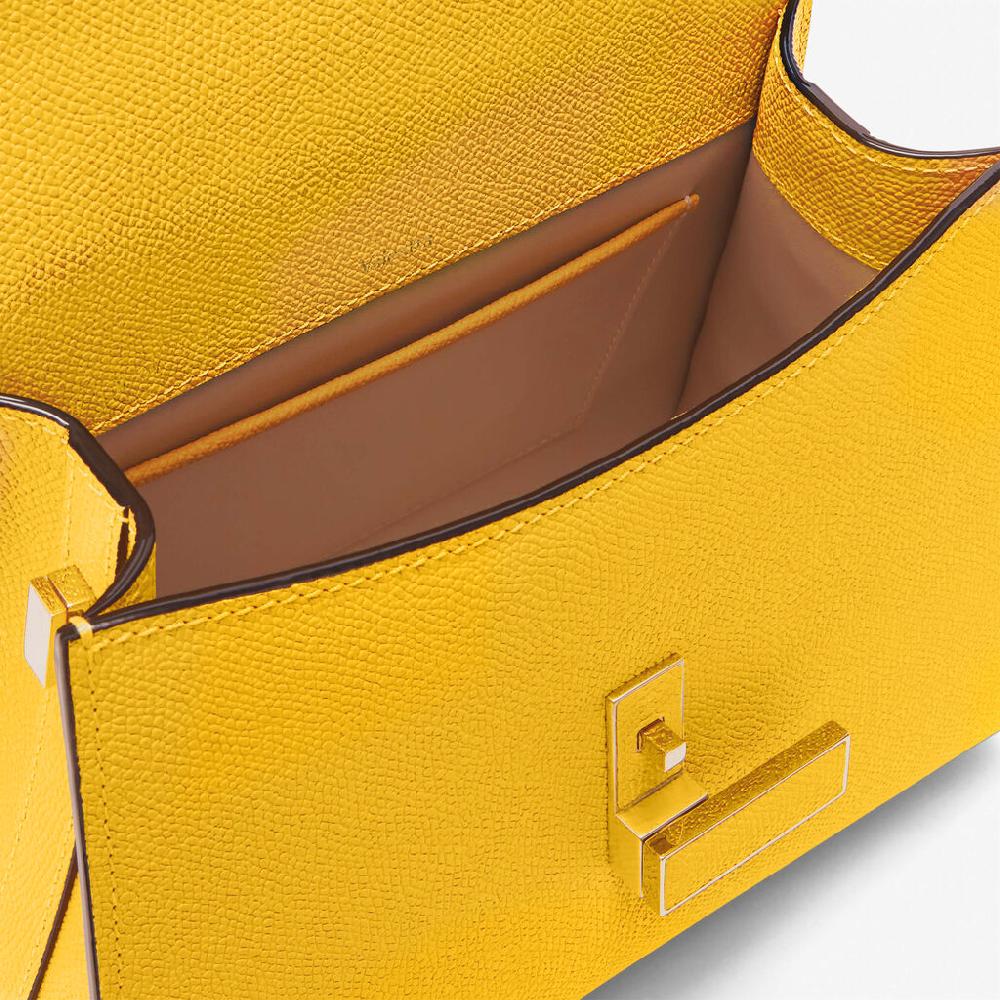 Valextra Borsa a mano in Pelle Gialla con tracolla | Valextra Iside Comprane uno, ottenene uno gratis