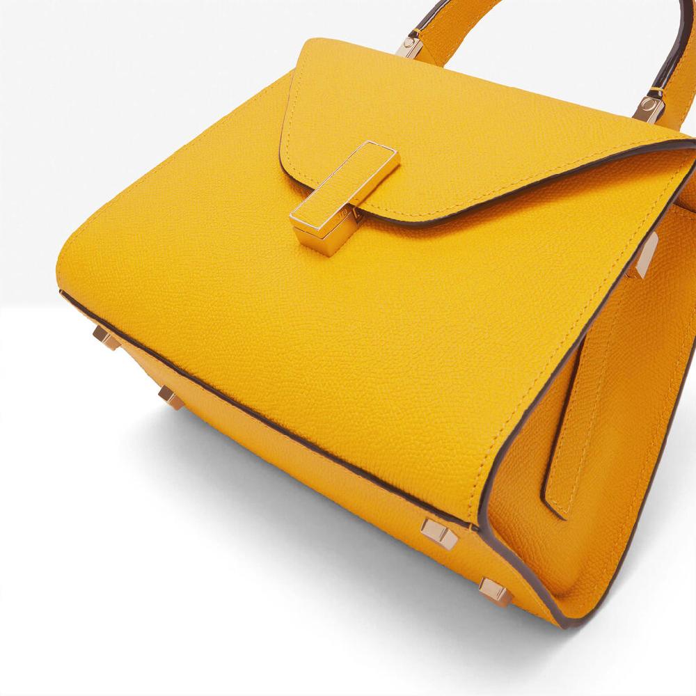 Valextra Borsa a mano in Pelle Gialla con tracolla | Valextra Iside Comprane uno, ottenene uno gratis