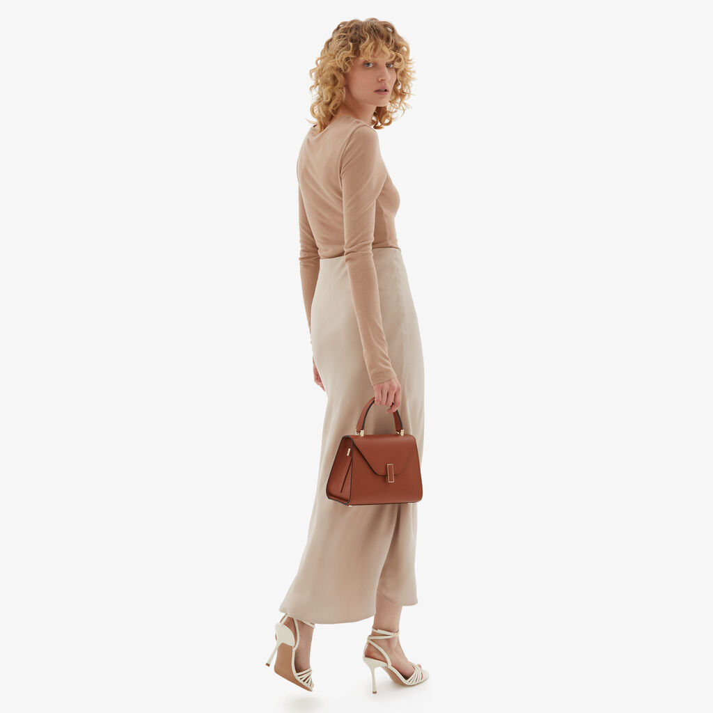 Valextra Borsa a mano da Donna Mini in Pelle Marrone | Valextra Iside Sconti VIP