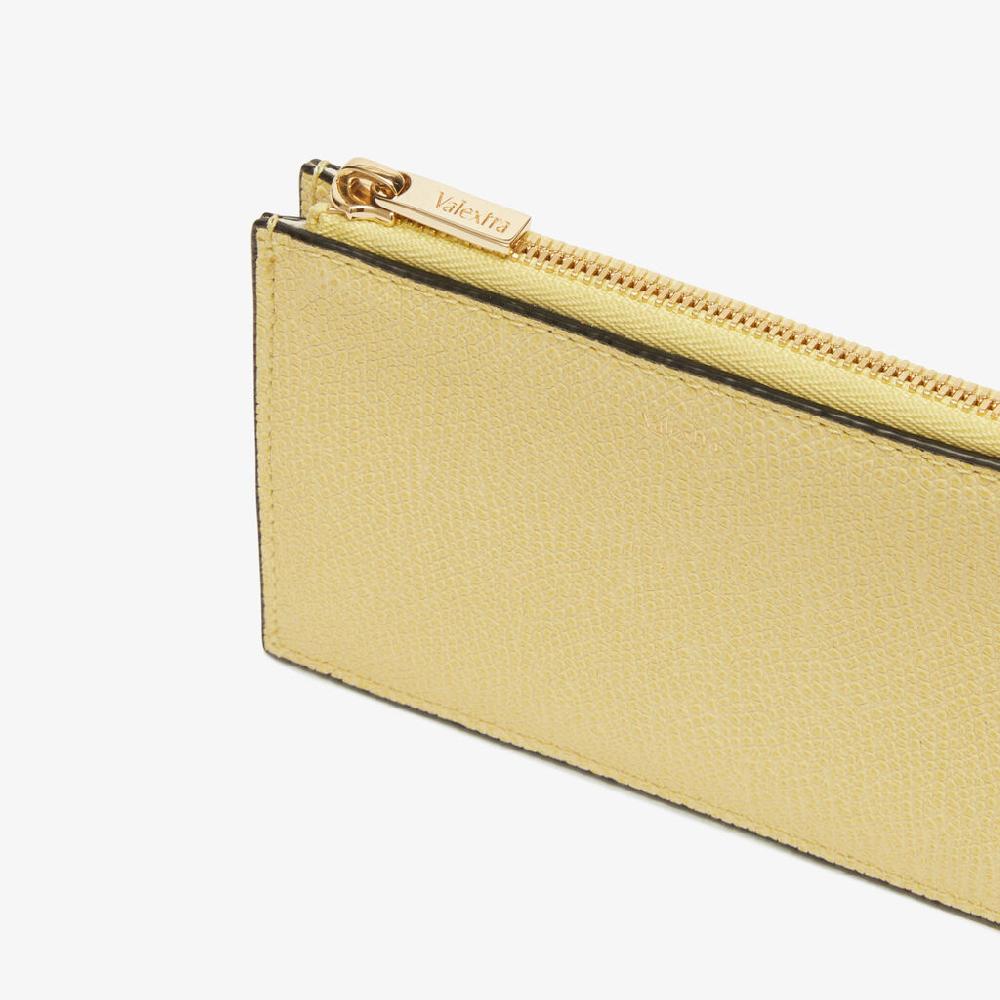 Valextra Porta carte da Donna in Pelle Gialla e Grigia di Lusso | Valextra Offerta settimanale