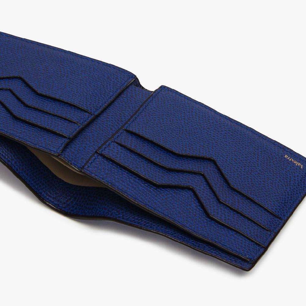 Valextra Portafoglio piccolo con portacarte in Pelle Blu | Valextra Ultimo giorno