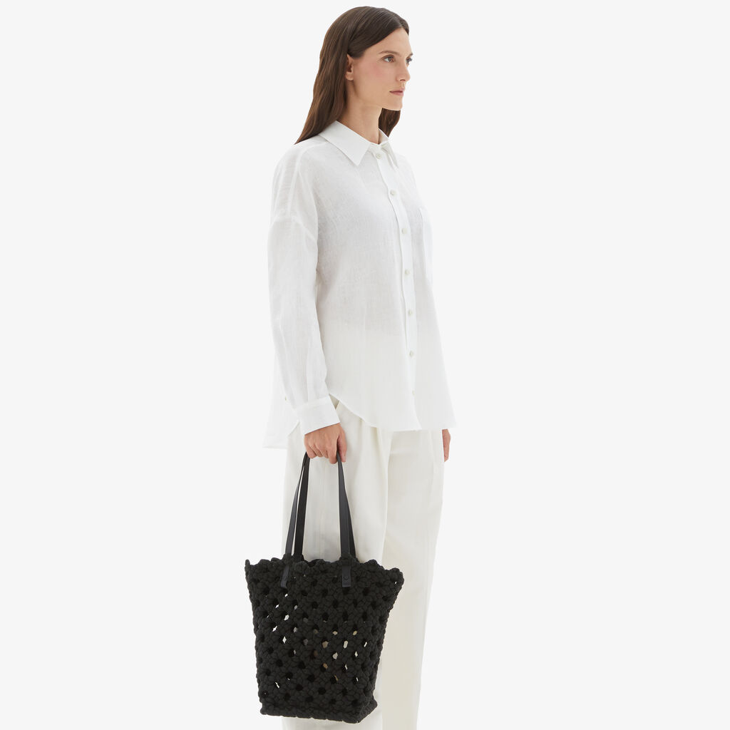 Valextra Borsa due manici da Donna in Tessuto Nero intrecciato | Valextra Fino al 65% di sconto