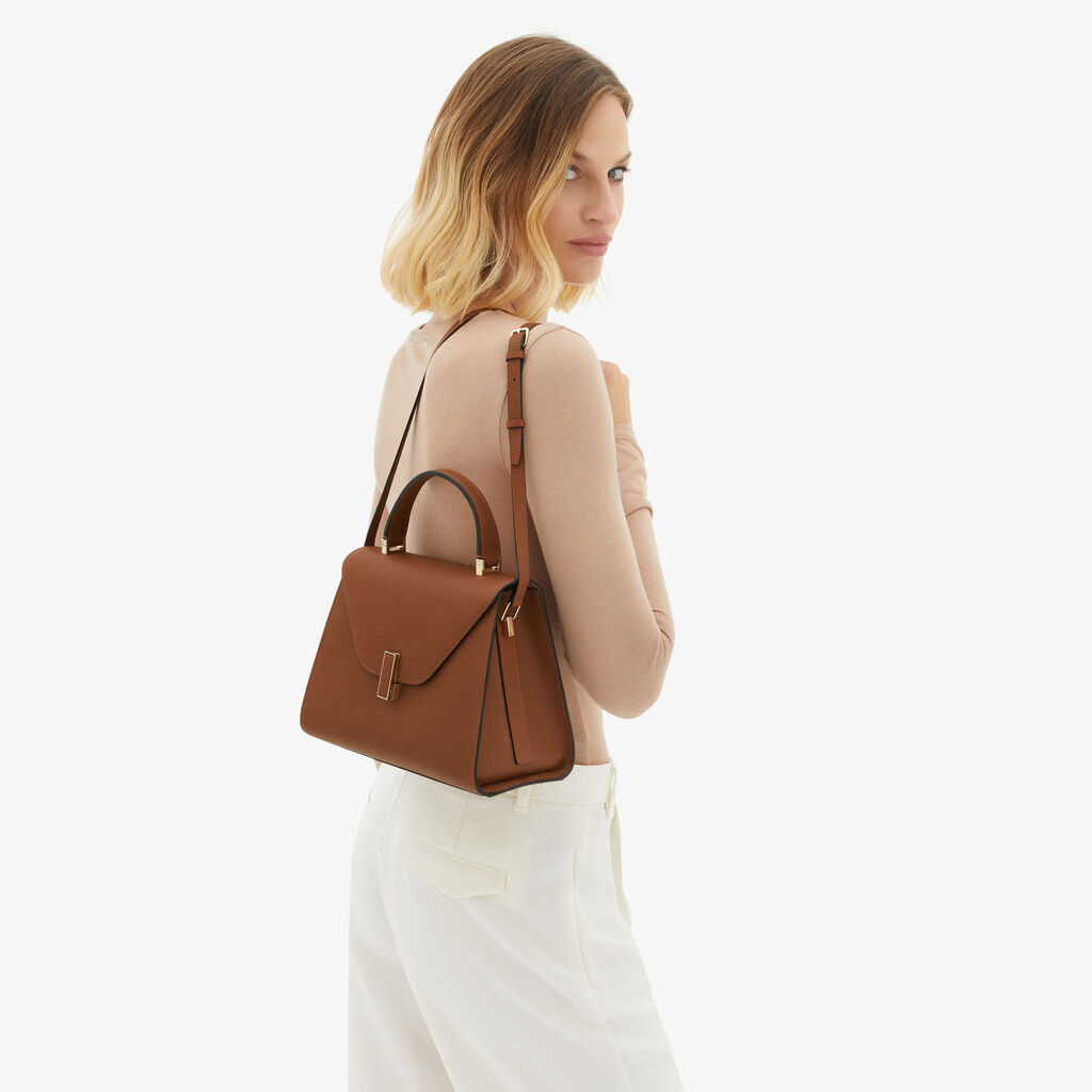Valextra Borsa a mano da Donna di Lusso in Pelle Marrone | Valextra Iside Offerta speciale della fabbrica