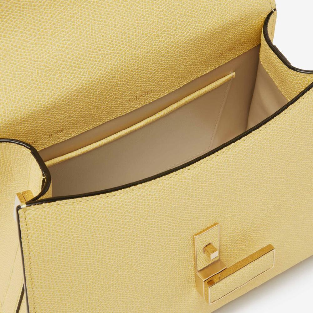 Valextra Borsa a mano Donna Mini in Pelle rigida Gialla | Valextra Iside Super sconto