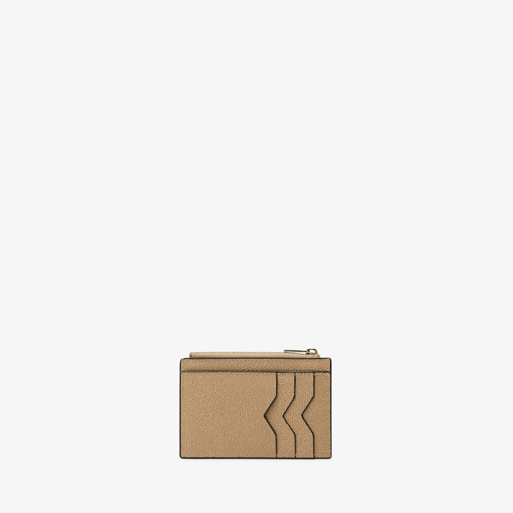 Valextra Portamonete con zip da Donna di Lusso in Pelle Beige | Valextra