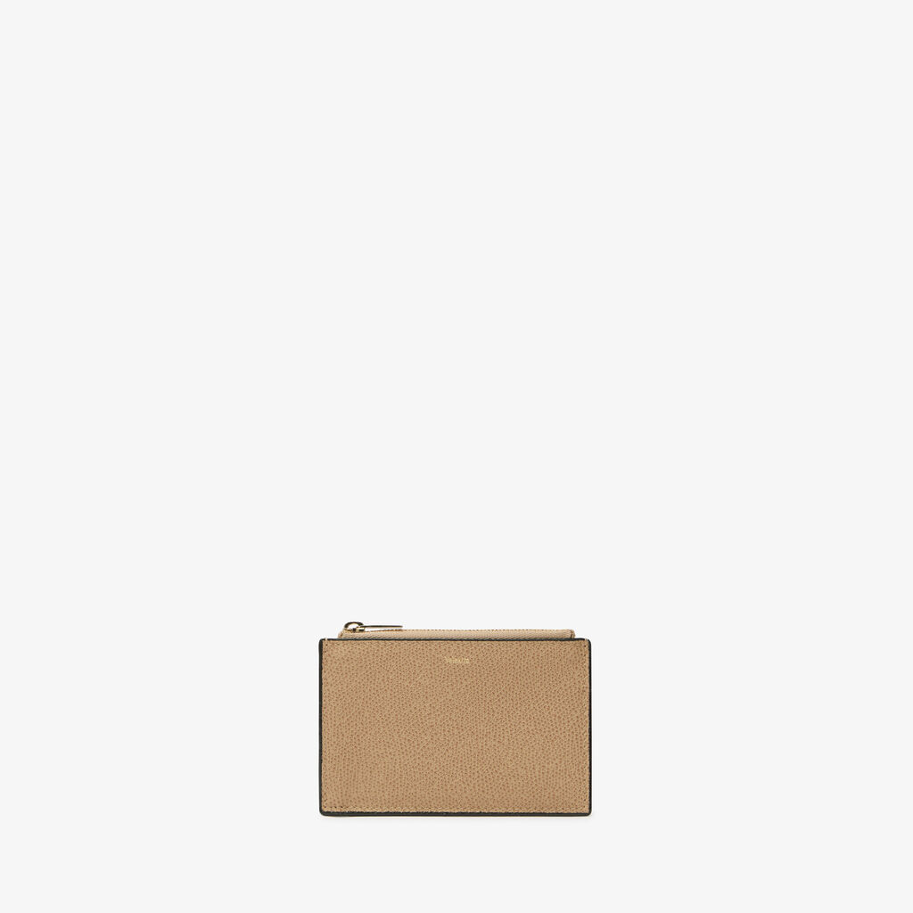 Valextra Portamonete con zip da Donna di Lusso in Pelle Beige | Valextra Trasporto libero internazionale