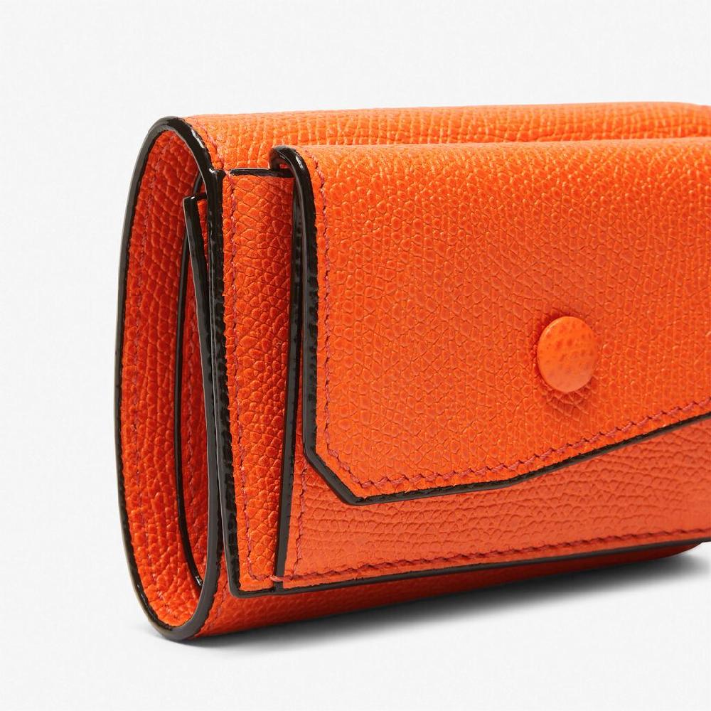 Valextra Portafoglio Bifold compatto in Pelle Arancione | Valextra Limitato a 3 giorni
