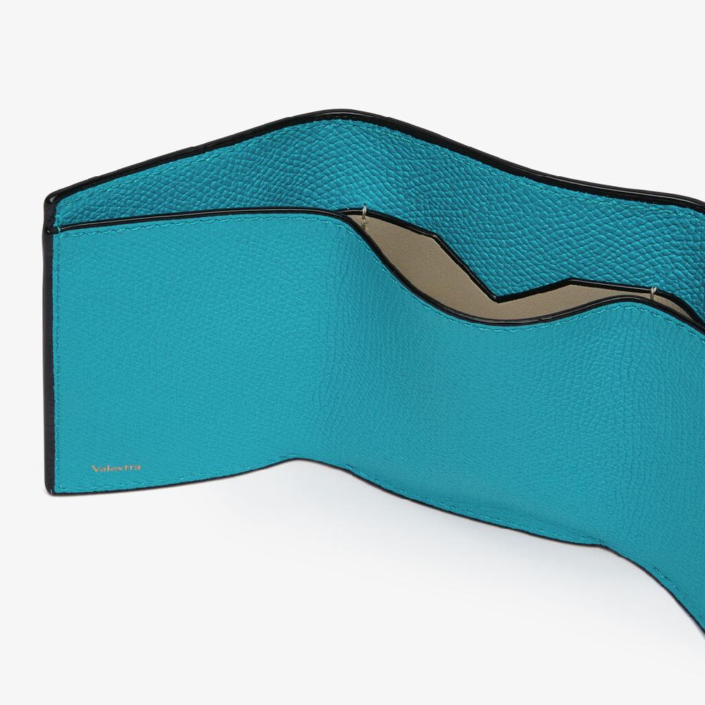Valextra Portafoglio Bifold con porta monete in Pelle Blu | Valextra Esporta salva