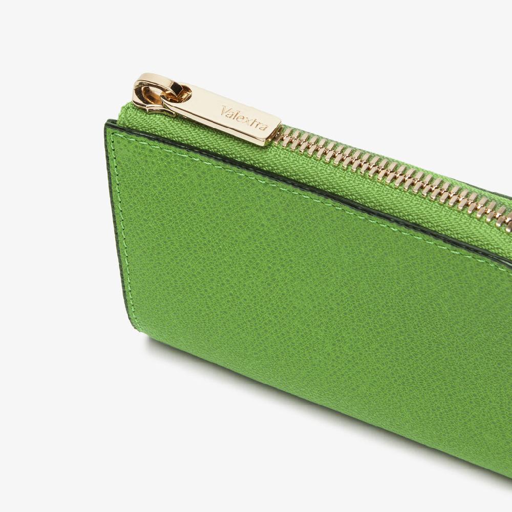 Valextra Portachiavi da Donna in Pelle Verde | Valextra Zip Around In vendita