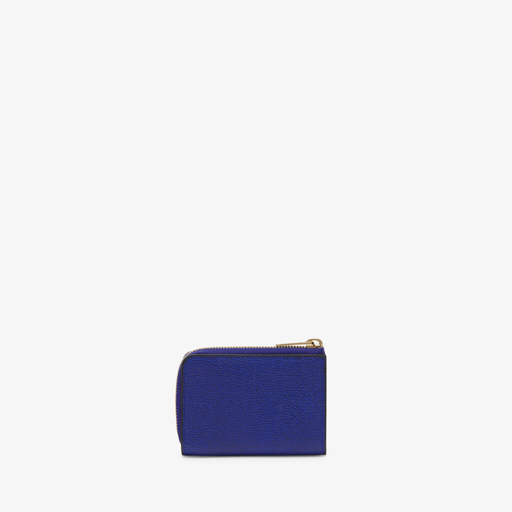 Valextra Portachiavi da Donna in Pelle Blu | Valextra Zip Around Duty-free