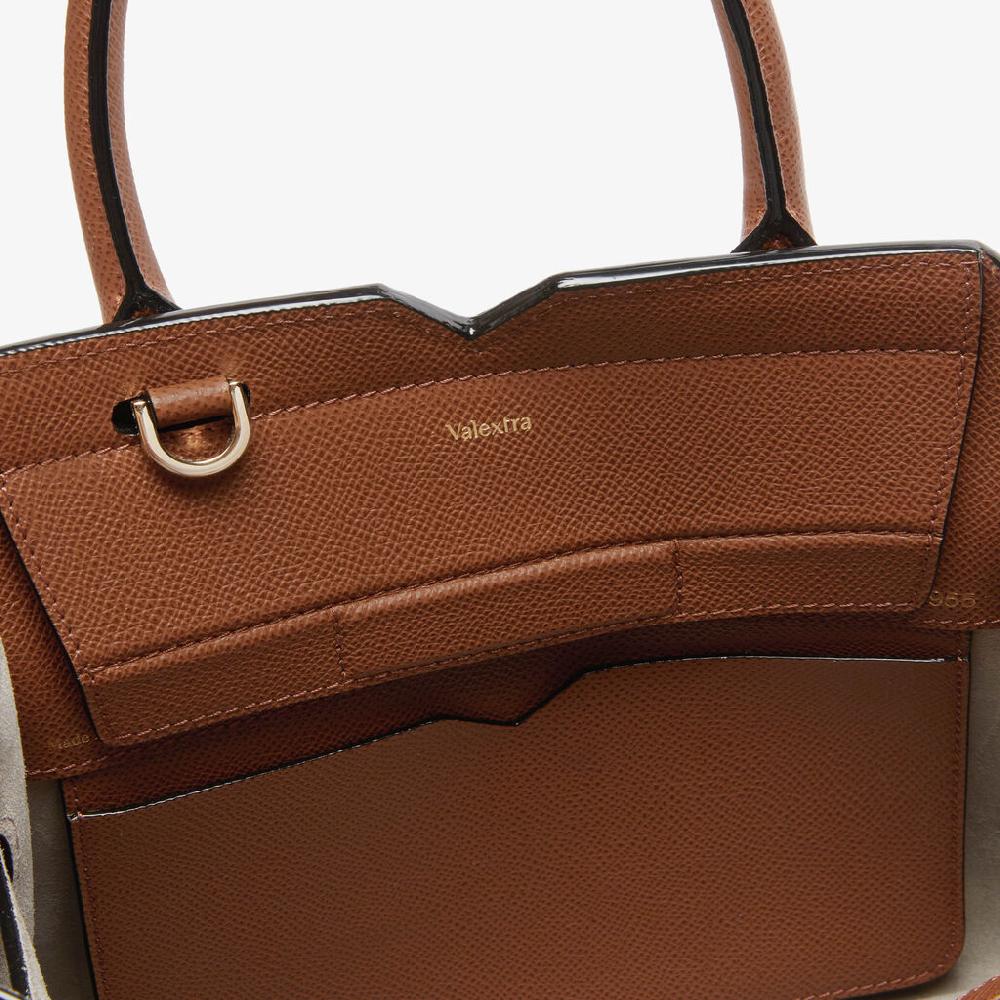 Valextra Borsa a due manici da Donna di Lusso in Pelle Marrone | Valextra 2025