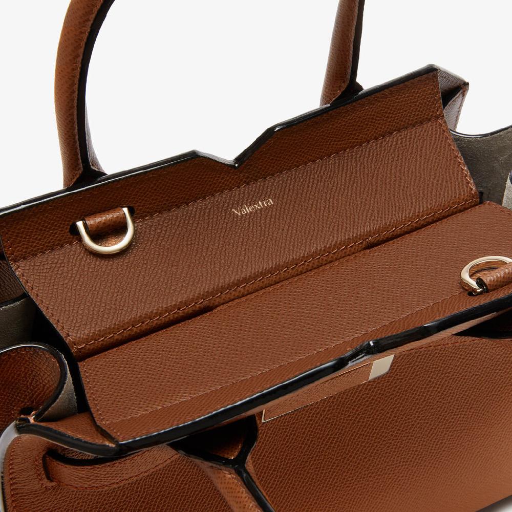 Valextra Borsa a due manici da Donna di Lusso in Pelle Marrone | Valextra 2025