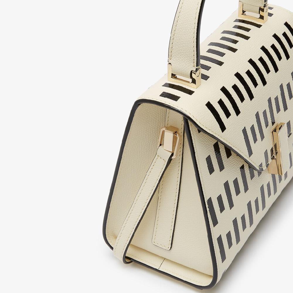 Valextra Borsa da Donna di Lusso in Pelle Bianca e Nera | Valextra Iside In Linea