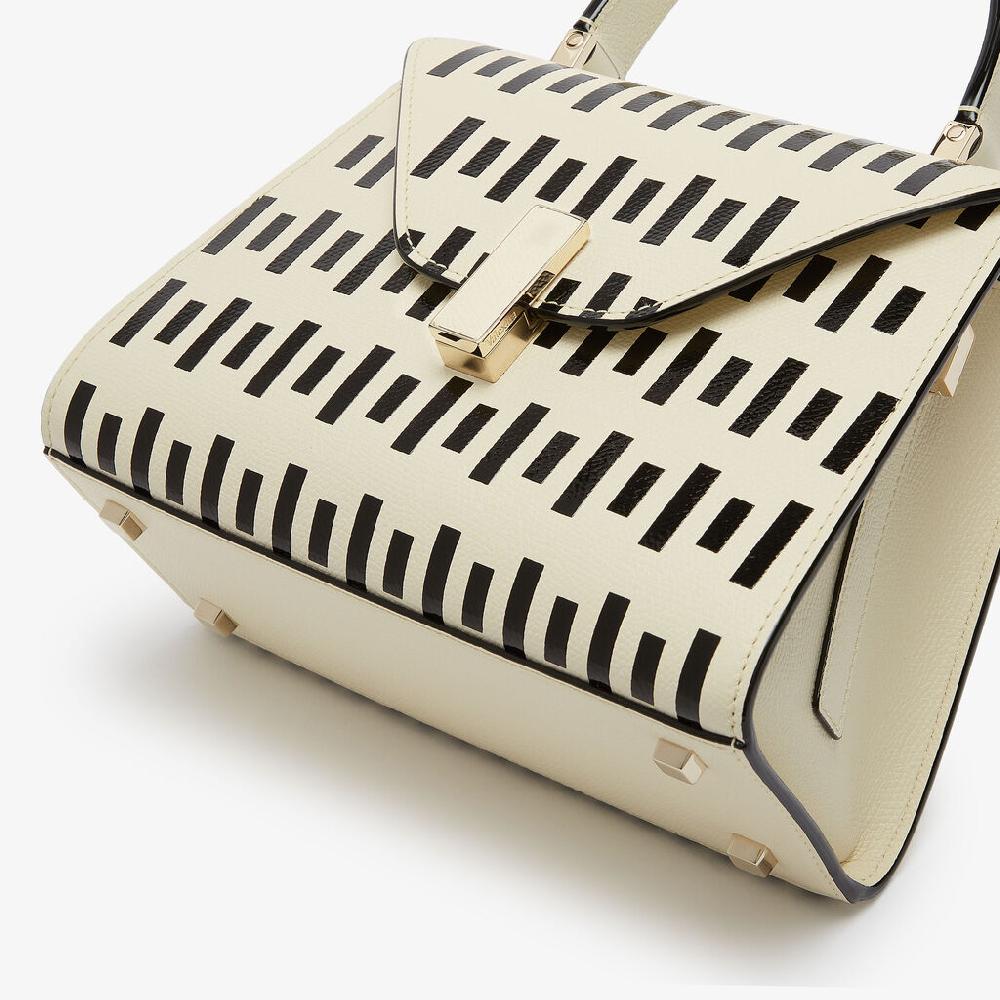 Valextra Borsa da Donna di Lusso in Pelle Bianca e Nera | Valextra Iside In Linea