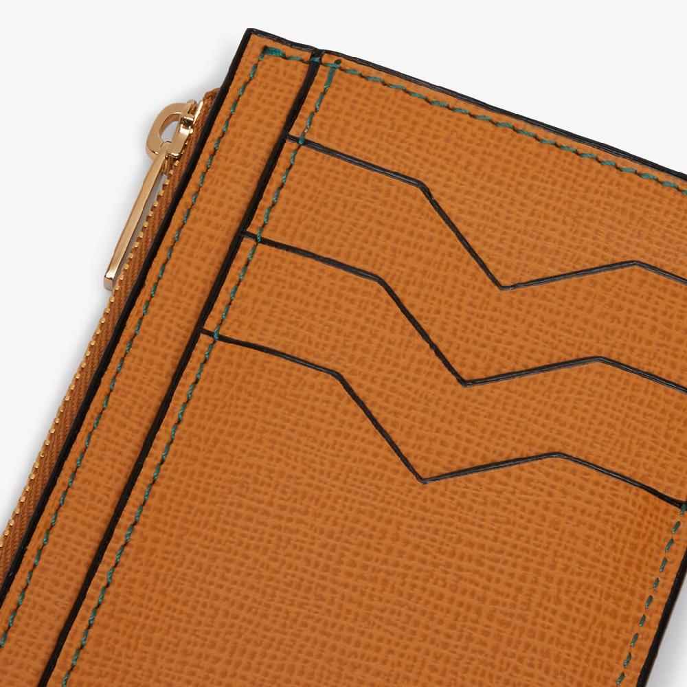 Valextra Porta carte e monete con zip in Pelle Marrone | Valextra Pezzi Unici