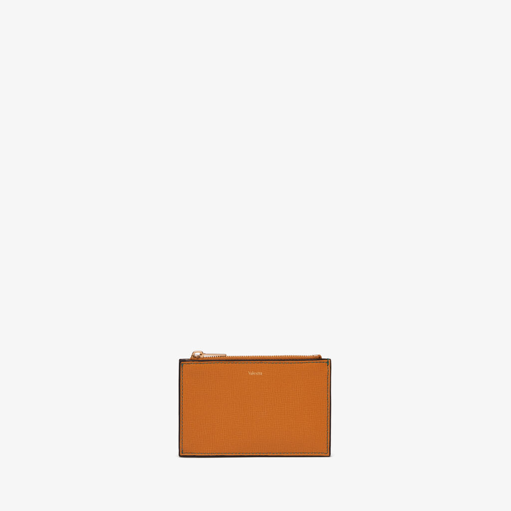 Valextra Porta carte e monete con zip in Pelle Marrone | Valextra Pezzi Unici