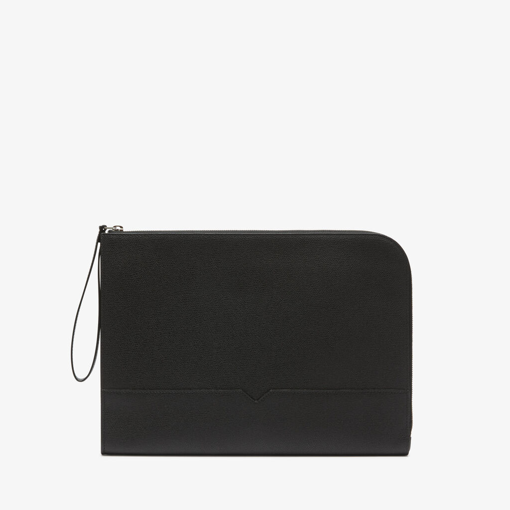 Valextra Portfolio da Uomo di Lusso in Pelle Nera | Valextra V-Line Shopping Online