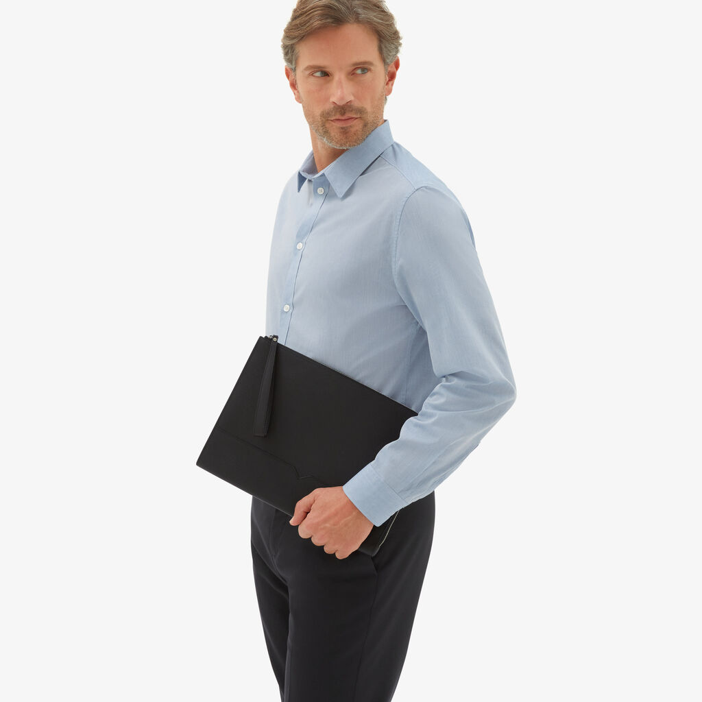 Valextra Portfolio da Uomo di Lusso in Pelle Nera | Valextra V-Line Shopping Online